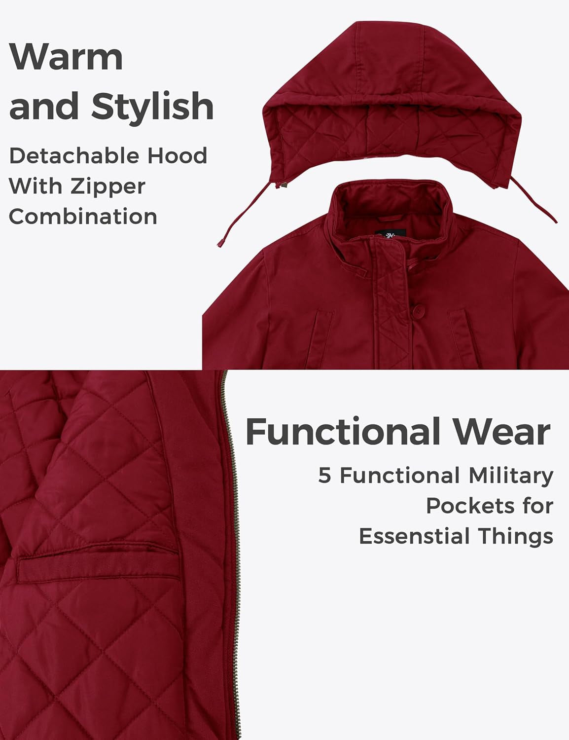 Women's Winter Thick Puffer Coat with Fleece Lining and Fur Hood