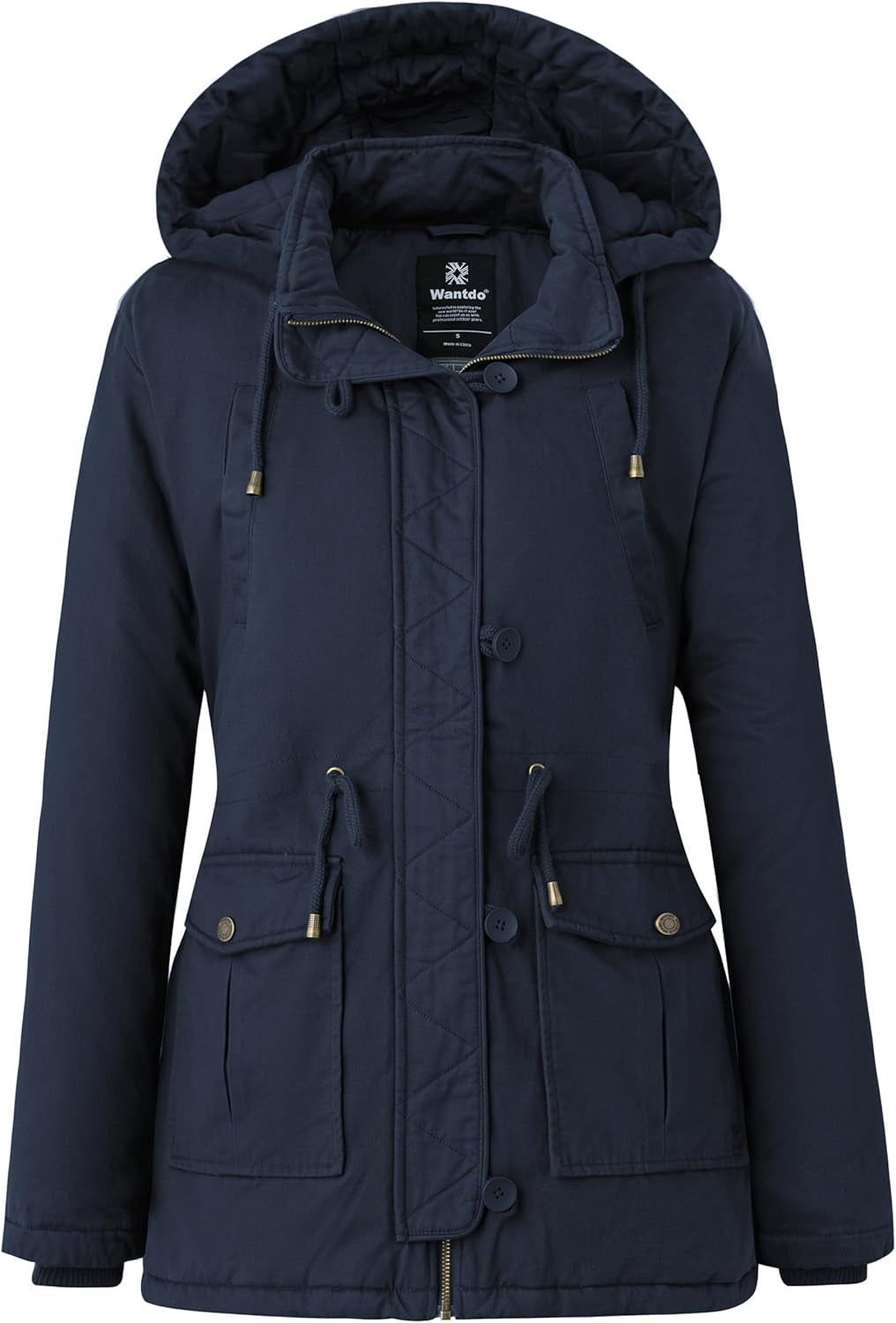 Women's Winter Thick Puffer Coat with Fleece Lining and Fur Hood