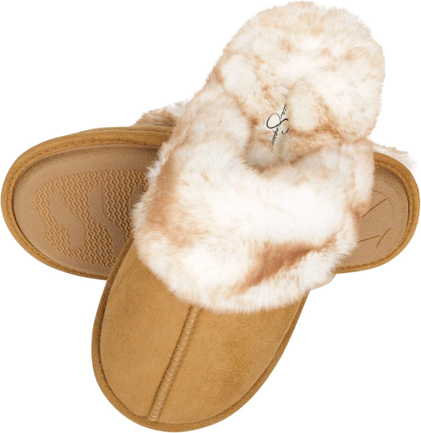 Women's Faux Fur Memory Foam House Slippers with Anti-Skid Sole