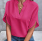 Summer Short-sleeved Chiffon Shirt New V-neck Shirt Women&