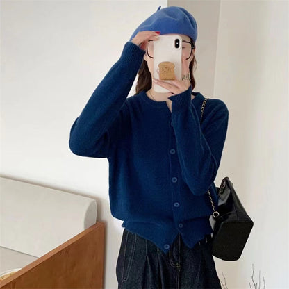 Knitted Cardigan Jacket Temperament Youthful-looking Sweater Outerwear Slimming Short Top