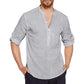 Youth Shoulder Sleeve Cotton And Linen Regular Shirt