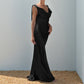 Deep Drape Neck Gown Dresses