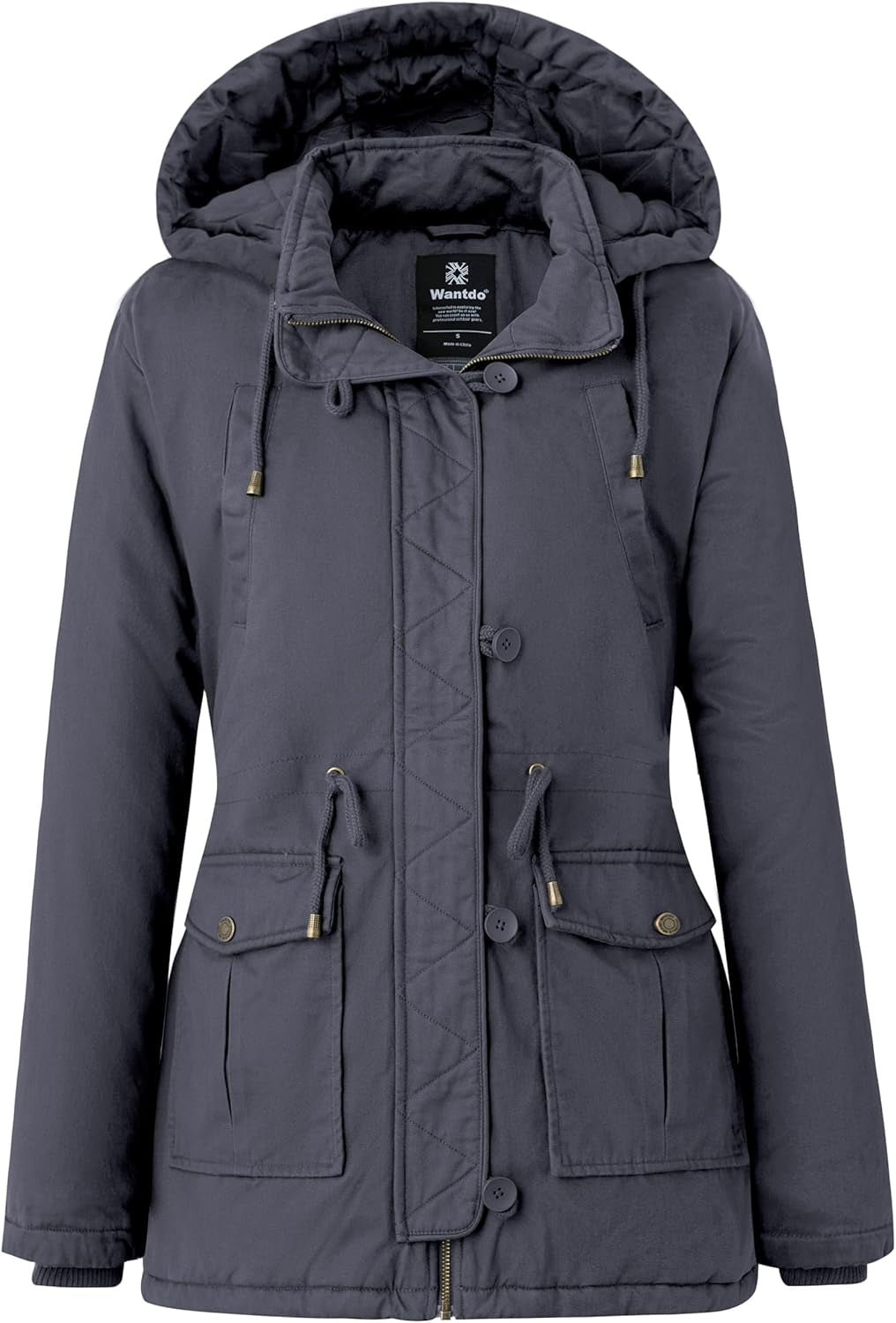 Women's Winter Thick Puffer Coat with Fleece Lining and Fur Hood