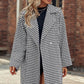 Elegant Suit Collar Long Hidden Hook Wool Coat Women
