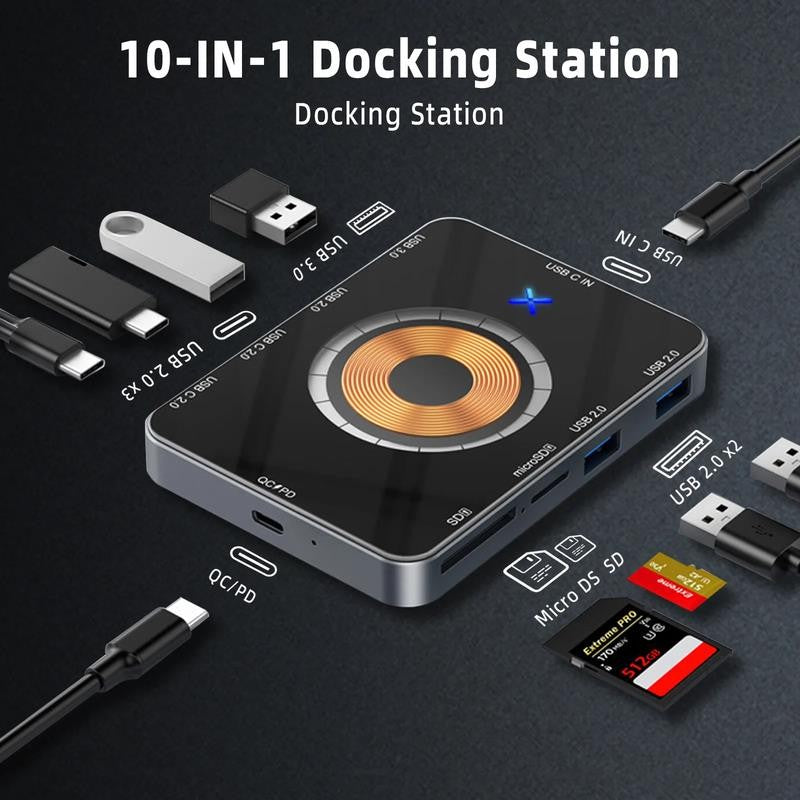 Laptop USB C Docking Station, Magnetic Wirless Charger with USB C to HDMI Adapte