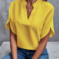 Summer Short-sleeved Chiffon Shirt New V-neck Shirt Women&