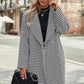 Elegant Suit Collar Long Hidden Hook Wool Coat Women