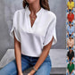 Summer Short-sleeved Chiffon Shirt New V-neck Shirt Women&