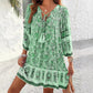 Spring And Summer Leisure Bohemian Holiday V-neck Dress For Women