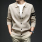 Knitted Cardigan Lapel Korean Slim Men&