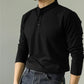 Long Sleeve Polo Shirt Simple Solid Color Fitness Men&