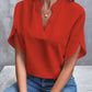 Summer Short-sleeved Chiffon Shirt New V-neck Shirt Women&