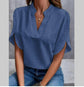Summer Short-sleeved Chiffon Shirt New V-neck Shirt Women&