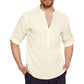 Youth Shoulder Sleeve Cotton And Linen Regular Shirt