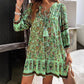 Spring And Summer Leisure Bohemian Holiday V-neck Dress For Women