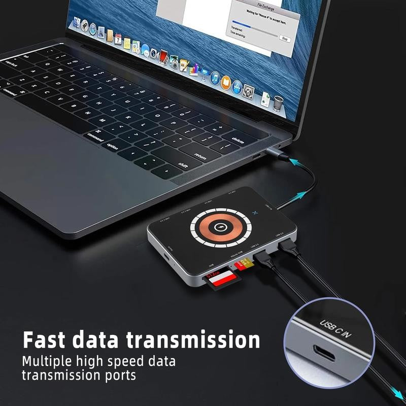 Laptop USB C Docking Station, Magnetic Wirless Charger with USB C to HDMI Adapte
