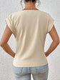 Fashion V-neck Short-sleeve T-shirt Summer Casual Irregular Knot Top For Women Clothing