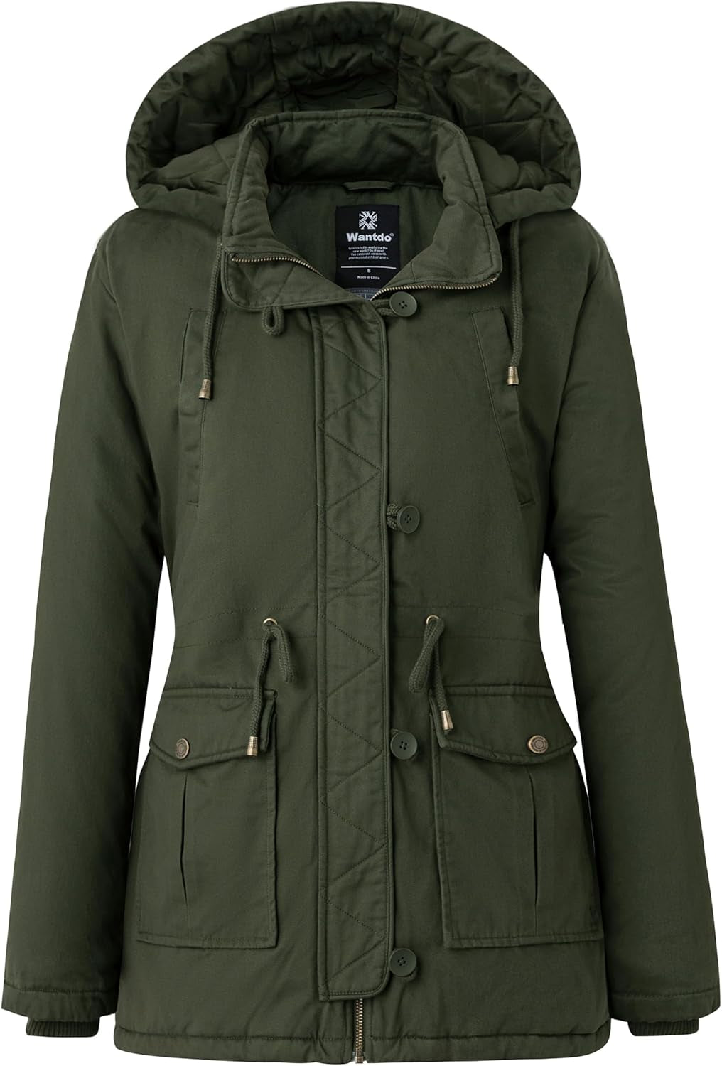Women's Winter Thick Puffer Coat with Fleece Lining and Fur Hood