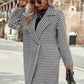 Elegant Suit Collar Long Hidden Hook Wool Coat Women