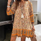 Spring And Summer Leisure Bohemian Holiday V-neck Dress For Women