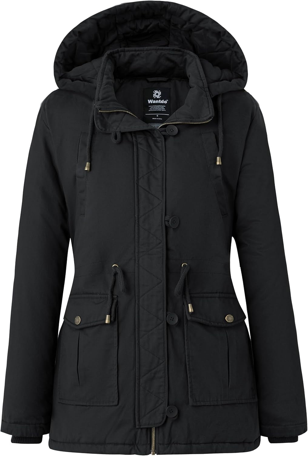 Women's Winter Thick Puffer Coat with Fleece Lining and Fur Hood