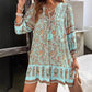 Spring And Summer Leisure Bohemian Holiday V-neck Dress For Women