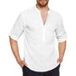 Youth Shoulder Sleeve Cotton And Linen Regular Shirt